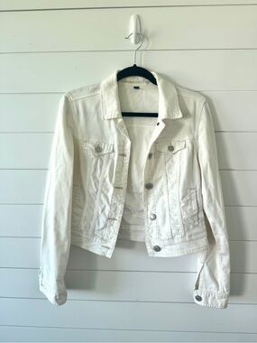 American Eagle White Denim Jacket - Size Medium